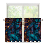 Native Indian Girl Portrait Print Tier Curtains