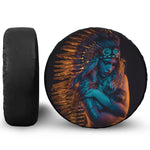 Native Indian Girl Portrait Print Tire Cover