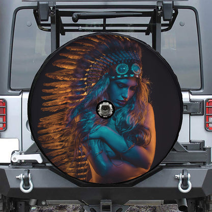 Native Indian Girl Portrait Print Tire Cover With Camera Hole