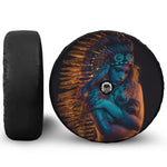 Native Indian Girl Portrait Print Tire Cover With Camera Hole