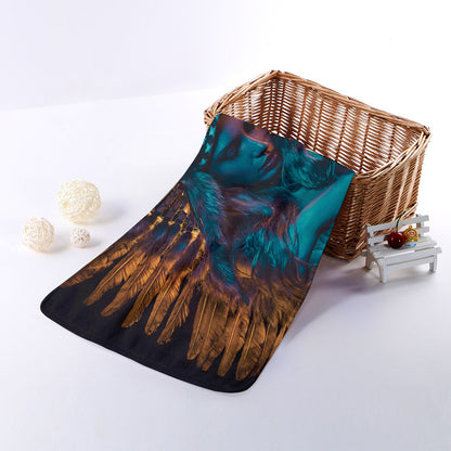 Native Indian Girl Portrait Print Towel