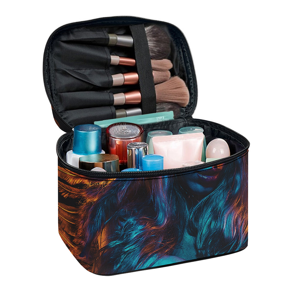 Native Indian Girl Portrait Print Travel Makeup Bag