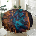 Native Indian Girl Portrait Print Waterproof Round Tablecloth