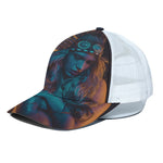 Native Indian Girl Portrait Print White Mesh Trucker Cap