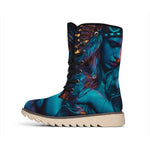 Native Indian Girl Portrait Print Winter Boots