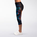 Native Indian Girl Portrait Print Women's Capri Leggings