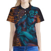 Native Indian Girl Portrait Print Women's Polo Shirt