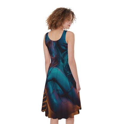 Native Indian Girl Portrait Print Women's Sleeveless Dress