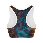 Native Indian Girl Portrait Print Women's Sports Bra