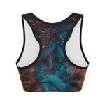 Native Indian Girl Portrait Print Women's Sports Bra