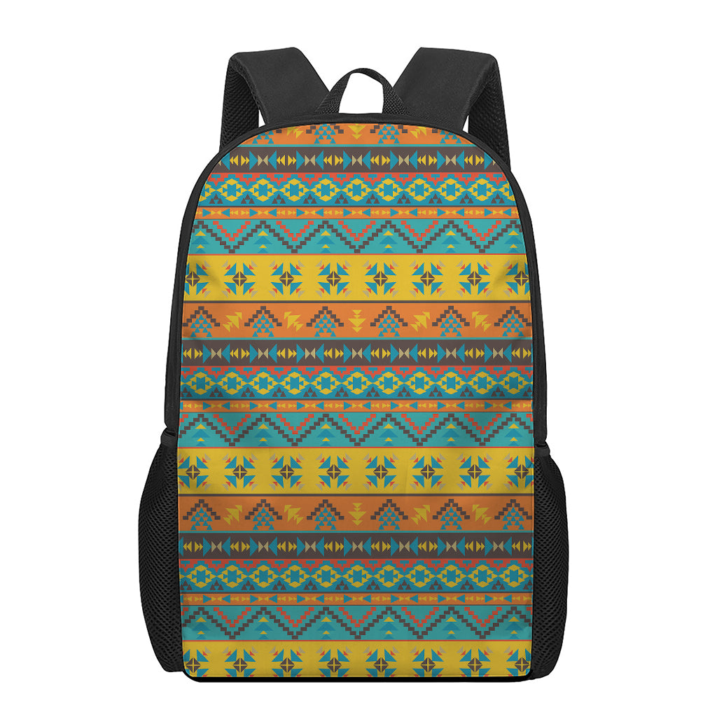 Native Indian Inspired Pattern Print 17 Inch Backpack