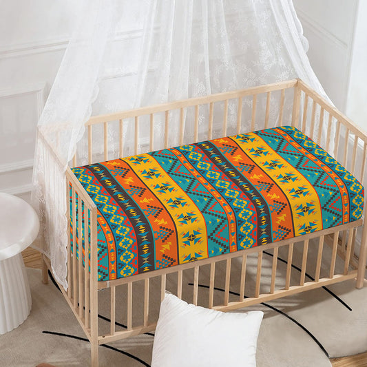 Native Indian Inspired Pattern Print Baby Crib Sheet