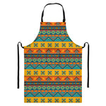 Native Indian Inspired Pattern Print Bib Apron With Pocket
