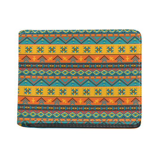 Native Indian Inspired Pattern Print Bifold Wallet