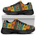Native Indian Inspired Pattern Print Black Chunky Shoes