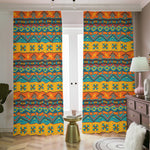 Native Indian Inspired Pattern Print Blackout Pencil Pleat Curtains
