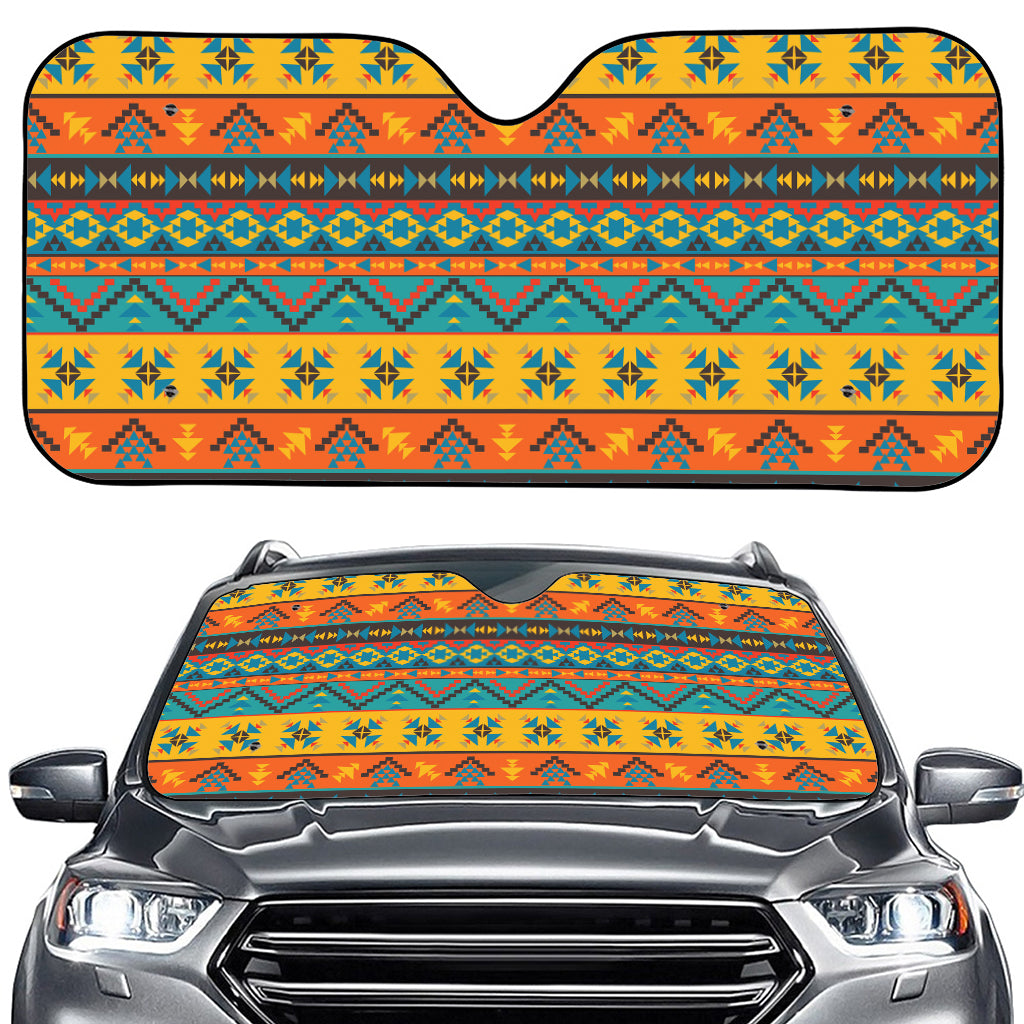 Native Indian Inspired Pattern Print Car Windshield Sun Shade