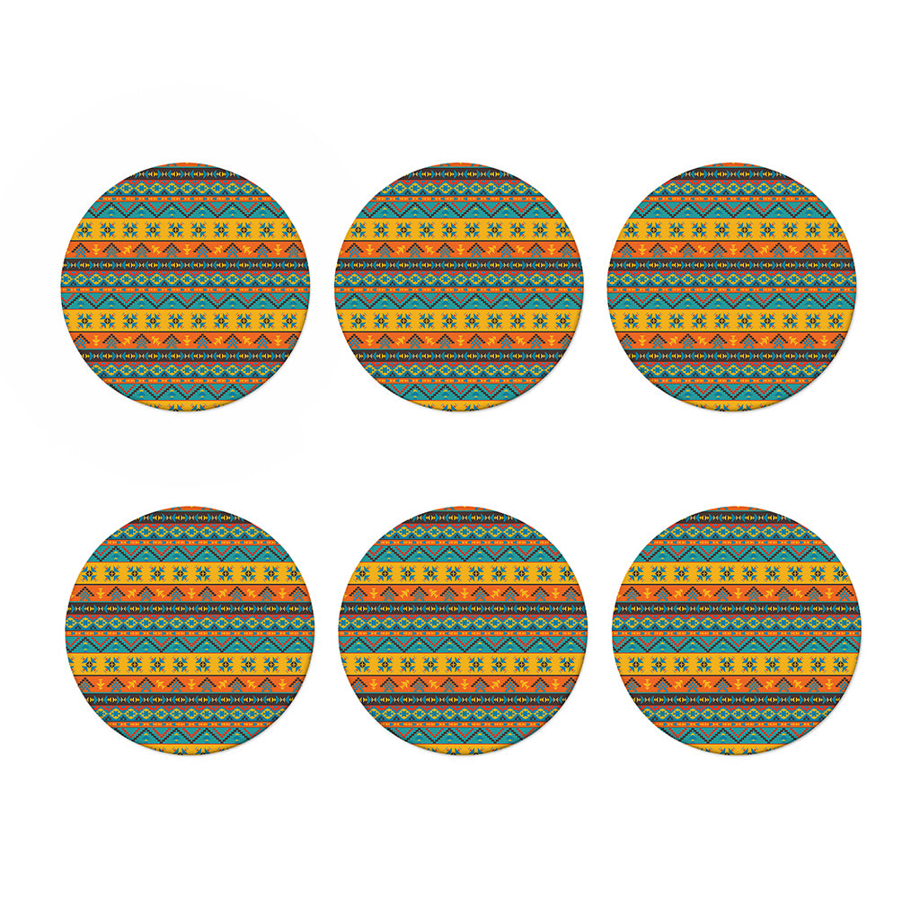 Native Indian Inspired Pattern Print Coaster Set