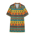 Native Indian Inspired Pattern Print Cotton Hawaiian Shirt