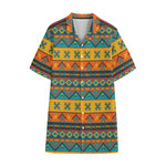 Native Indian Inspired Pattern Print Cotton Hawaiian Shirt