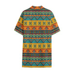 Native Indian Inspired Pattern Print Cotton Hawaiian Shirt