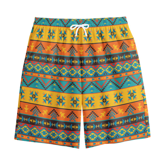 Native Indian Inspired Pattern Print Cotton Shorts