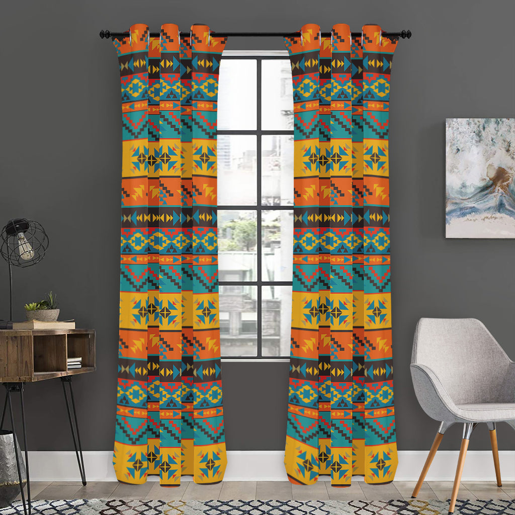 Native Indian Inspired Pattern Print Curtain