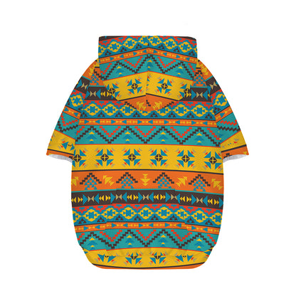 Native Indian Inspired Pattern Print Dog Zip Up Hoodie