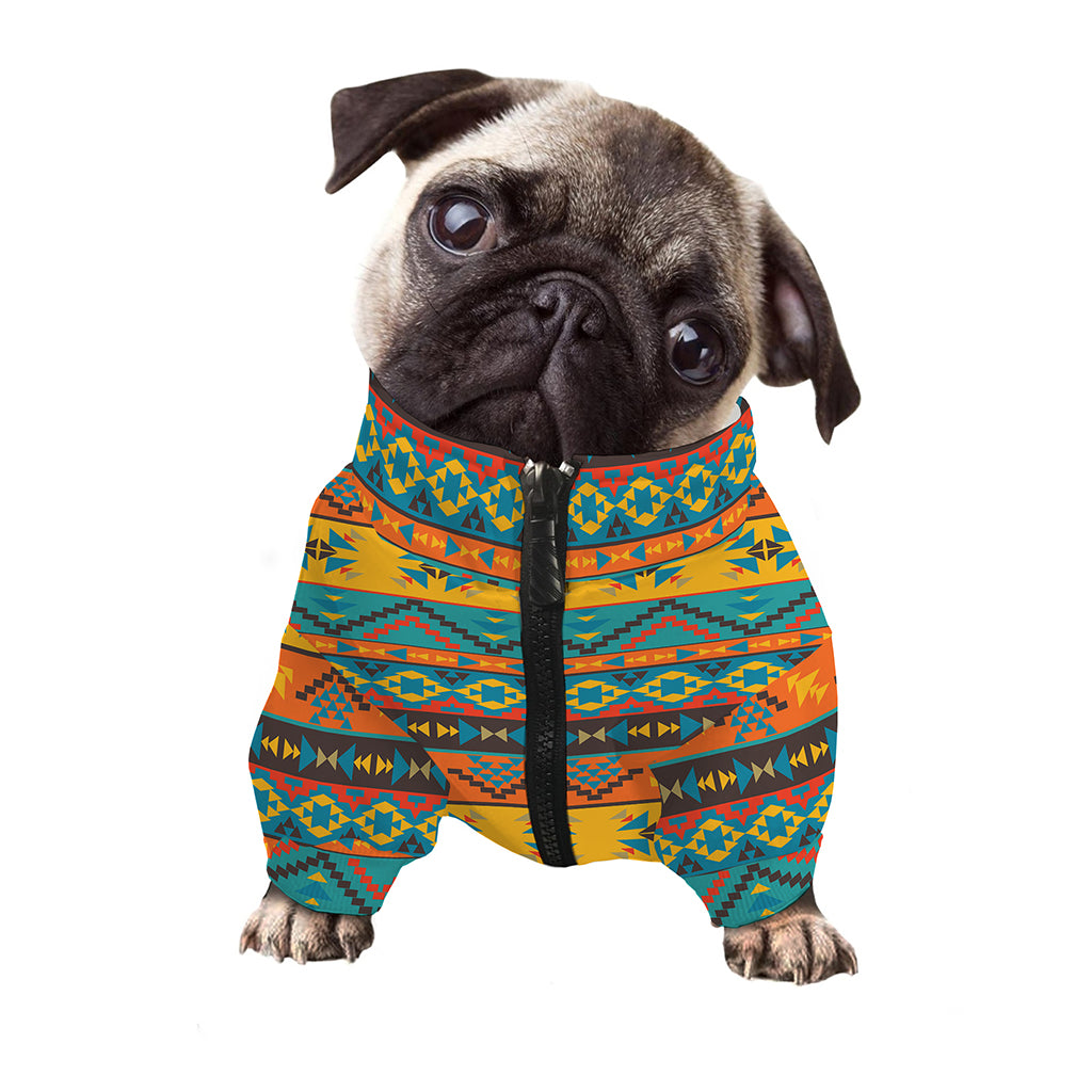 Native Indian Inspired Pattern Print Dog Zip Up Jacket