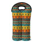 Native Indian Inspired Pattern Print Double Neoprene Wine Tote