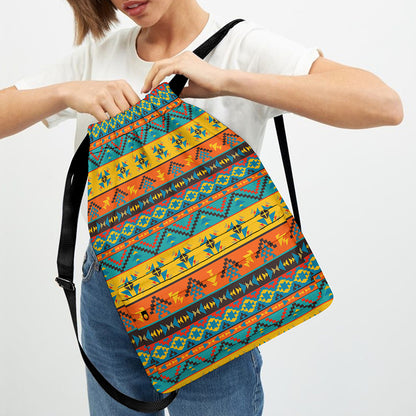 Native Indian Inspired Pattern Print Drawstring Backpack