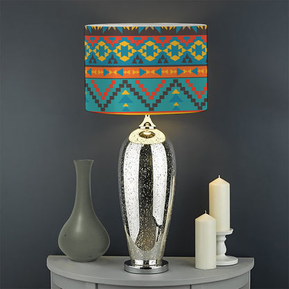 Native Indian Inspired Pattern Print Drum Lamp Shade