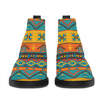 Native Indian Inspired Pattern Print Flat Ankle Boots