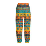 Native Indian Inspired Pattern Print Fleece Lined Knit Pants