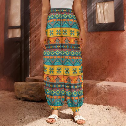 Native Indian Inspired Pattern Print Harem Pants