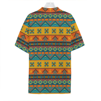 Native Indian Inspired Pattern Print Hawaiian Shirt