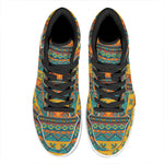 Native Indian Inspired Pattern Print High Top Leather Sneakers