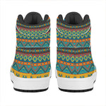 Native Indian Inspired Pattern Print High Top Leather Sneakers