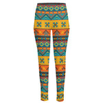 Native Indian Inspired Pattern Print High-Waisted Pocket Leggings