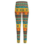 Native Indian Inspired Pattern Print High-Waisted Pocket Leggings