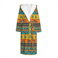 Native Indian Inspired Pattern Print Hooded Bathrobe