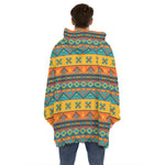 Native Indian Inspired Pattern Print Hoodie Blanket
