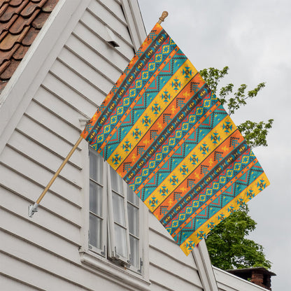 Native Indian Inspired Pattern Print House Flag