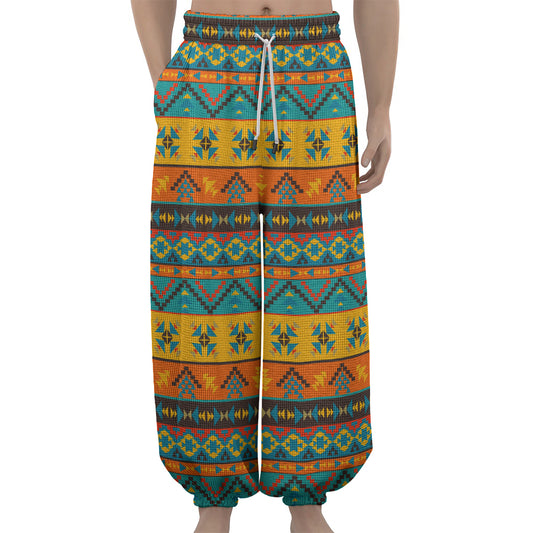 Native Indian Inspired Pattern Print Lantern Pants