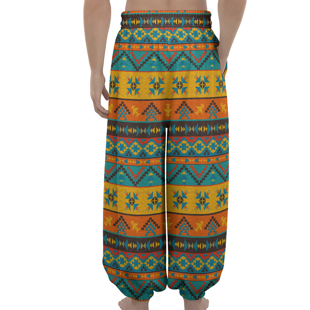 Native Indian Inspired Pattern Print Lantern Pants