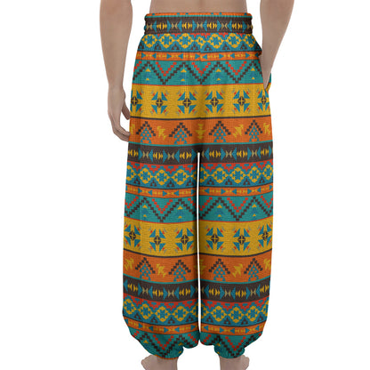 Native Indian Inspired Pattern Print Lantern Pants