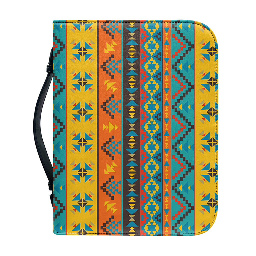 Native Indian Inspired Pattern Print Leather Bible Cover