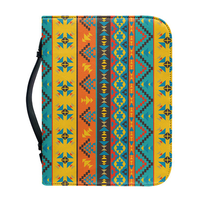 Native Indian Inspired Pattern Print Leather Bible Cover