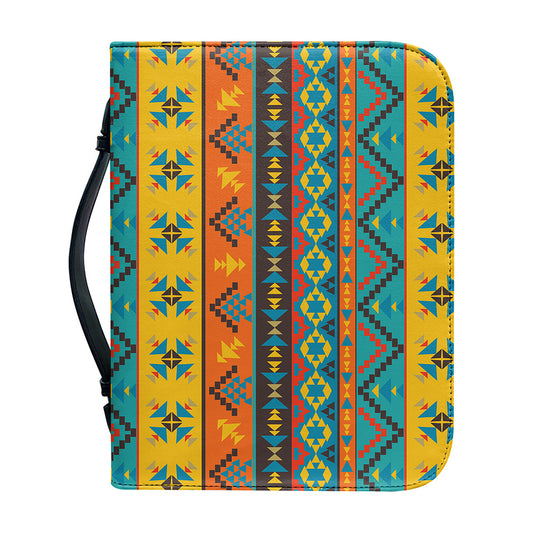 Native Indian Inspired Pattern Print Leather Bible Cover