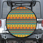 Native Indian Inspired Pattern Print Leather Spare Tire Cover